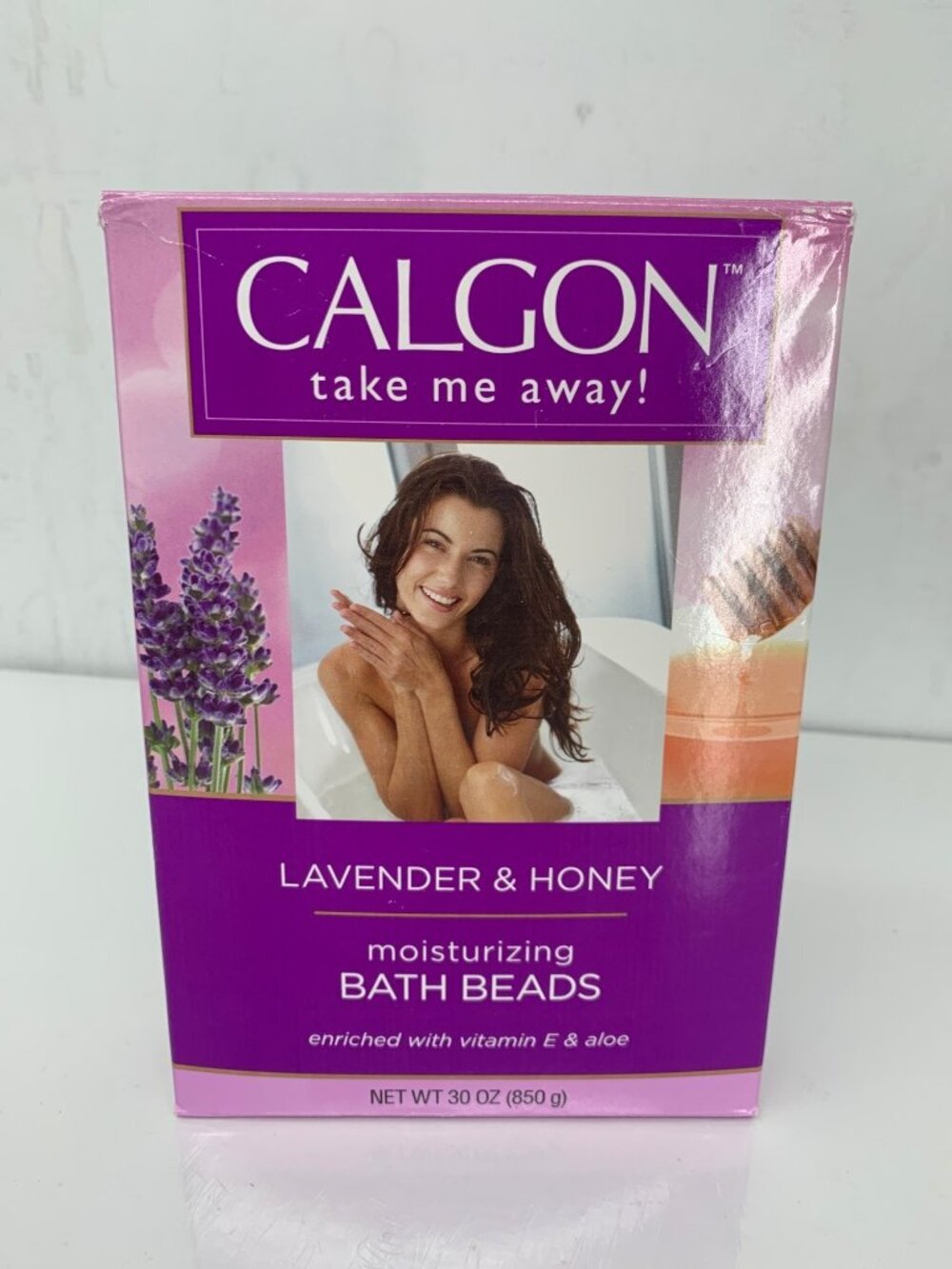 Calgon Lavender & Honey Moisturizing Bath Beads 30 Oz Enriched With Vitamin E &